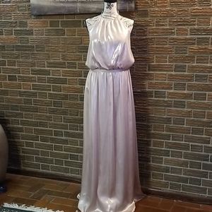 Sz 12 alfred angelo pink halter bridesmaid dress
